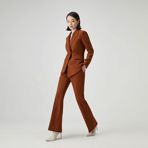 Dames pak met flared discount broek